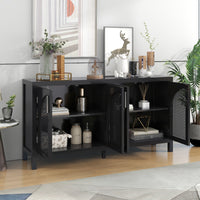 Thumbnail for Sideboard With Rattan Door & Metal Handles For Living Room
