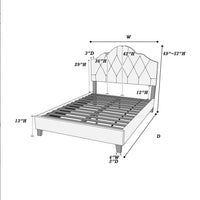 Thumbnail for Contemporary 1pc Queen Size Bed Adjustable HB Light Brown Polyfiber Tufted Upholstered Wooden Bedframe Bedroom Furniture