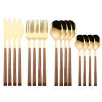 Thumbnail for 16 Pieces Wooden Handle Cutlery Set - Casatrail.com