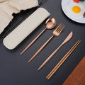 Portable 4Piece Stainless Steel Cutlery Set with Case