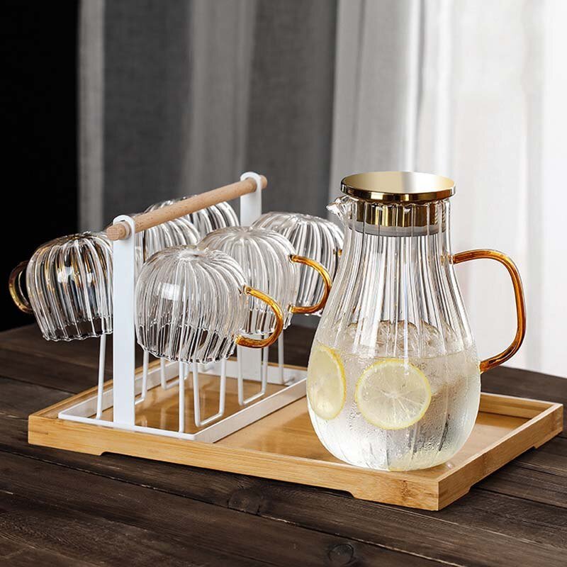 1700ml Glass Water Pitcher with Stainless Steel Filter - Casatrail.com