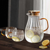 Thumbnail for 1700ml Glass Water Pitcher with Stainless Steel Filter - Casatrail.com