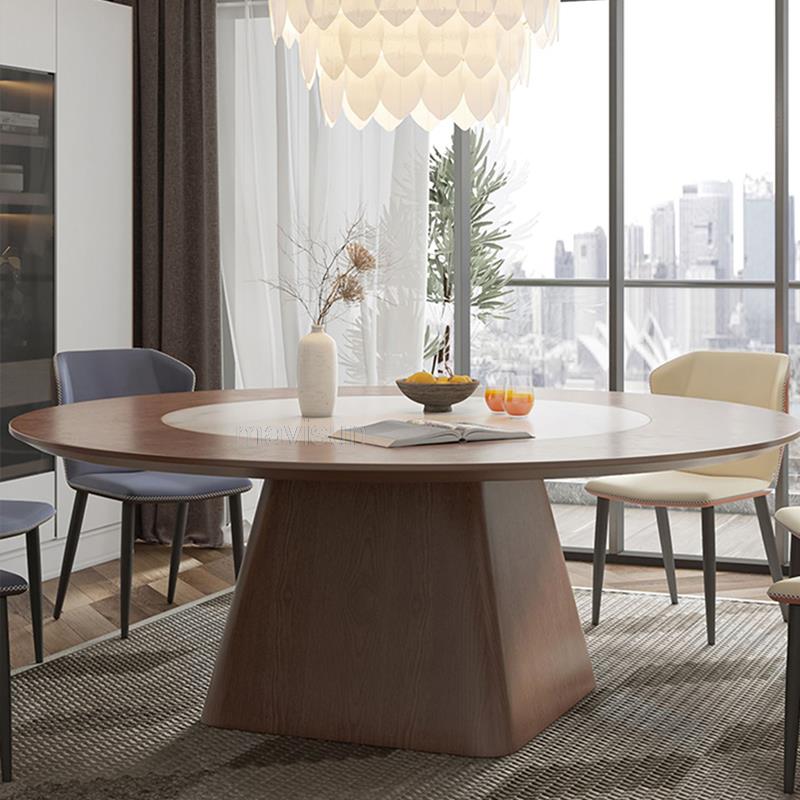 1.8m Solid Wood Round Table with 8 Chairs - Casatrail.com