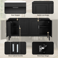 Thumbnail for 4 Door Sideboard Storage Cabinet With Gantry With Adjustable Shelves