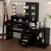 Thumbnail for 3-door, 4-drawer, Dressing Table, With Sockets, and Tri-tone Light Bulbs