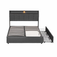 Thumbnail for 5ft King Bed Frame With Hydraulic Storage & Headboard, Storage And Drawers