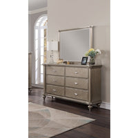 Thumbnail for Luxury Antique Silver Champagne Finish Dresser W Mirror