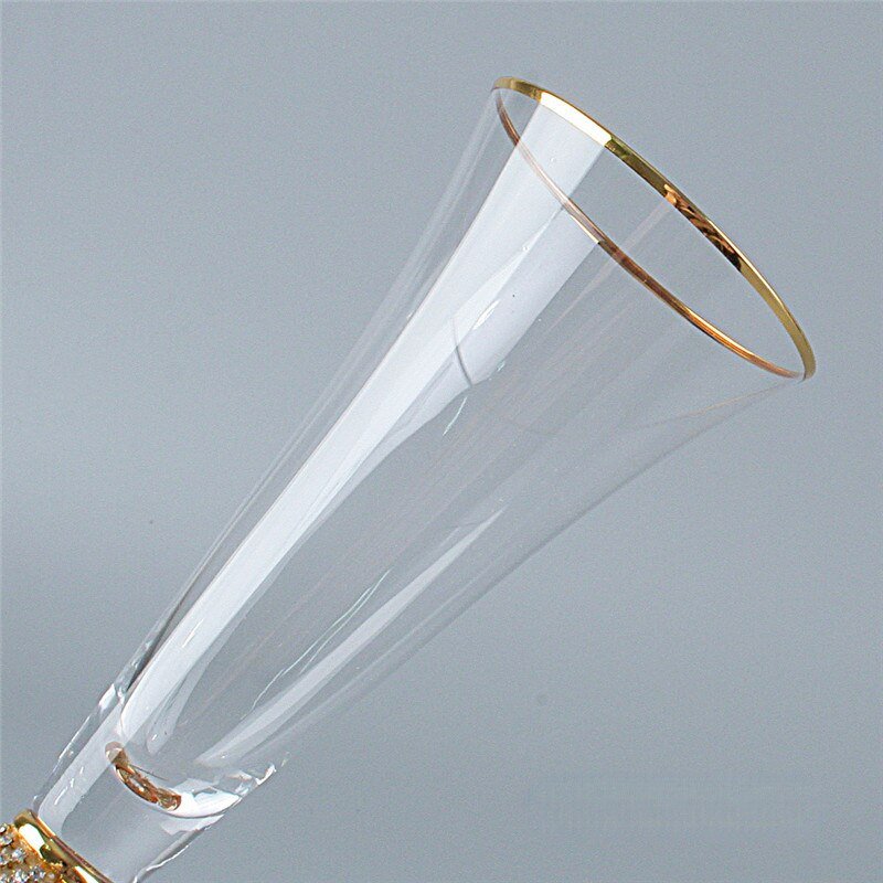 2 Pcs Crystal Diamond Wedding Champagne Glass Cup - Casatrail.com