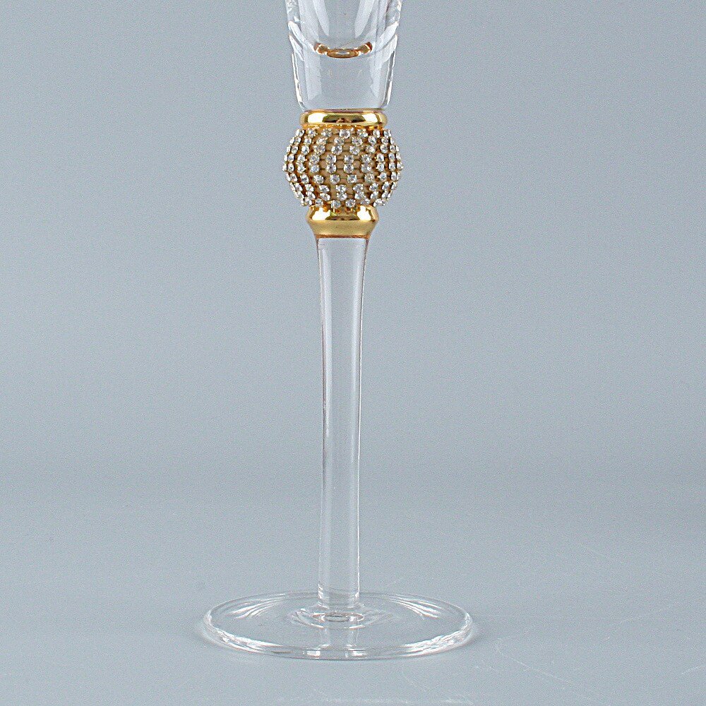 2 Pcs Crystal Diamond Wedding Champagne Glass Cup - Casatrail.com