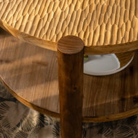 Thumbnail for Round Coffee Table With Solid Wood For Living Room
