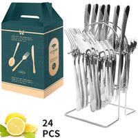 Thumbnail for 24 Pcs Stainless Steel Cutlery Set with Ceramic Handle - Casatrail.com