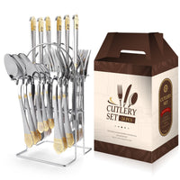 Thumbnail for 24 Pcs Stainless Steel Cutlery Set with Ceramic Handle - Casatrail.com