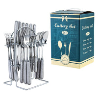 Thumbnail for 24 Pcs Stainless Steel Cutlery Set with Ceramic Handle - Casatrail.com