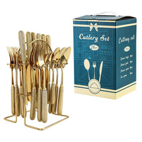 Thumbnail for 24 Pcs Stainless Steel Cutlery Set with Ceramic Handle - Casatrail.com