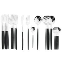 Thumbnail for 24Pcs Black Handle Cutlery Set - Casatrail.com