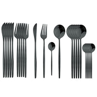 Thumbnail for 24Pcs Black Handle Cutlery Set - Casatrail.com