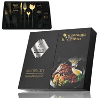 Thumbnail for 24Pcs Black Handle Cutlery Set - Casatrail.com