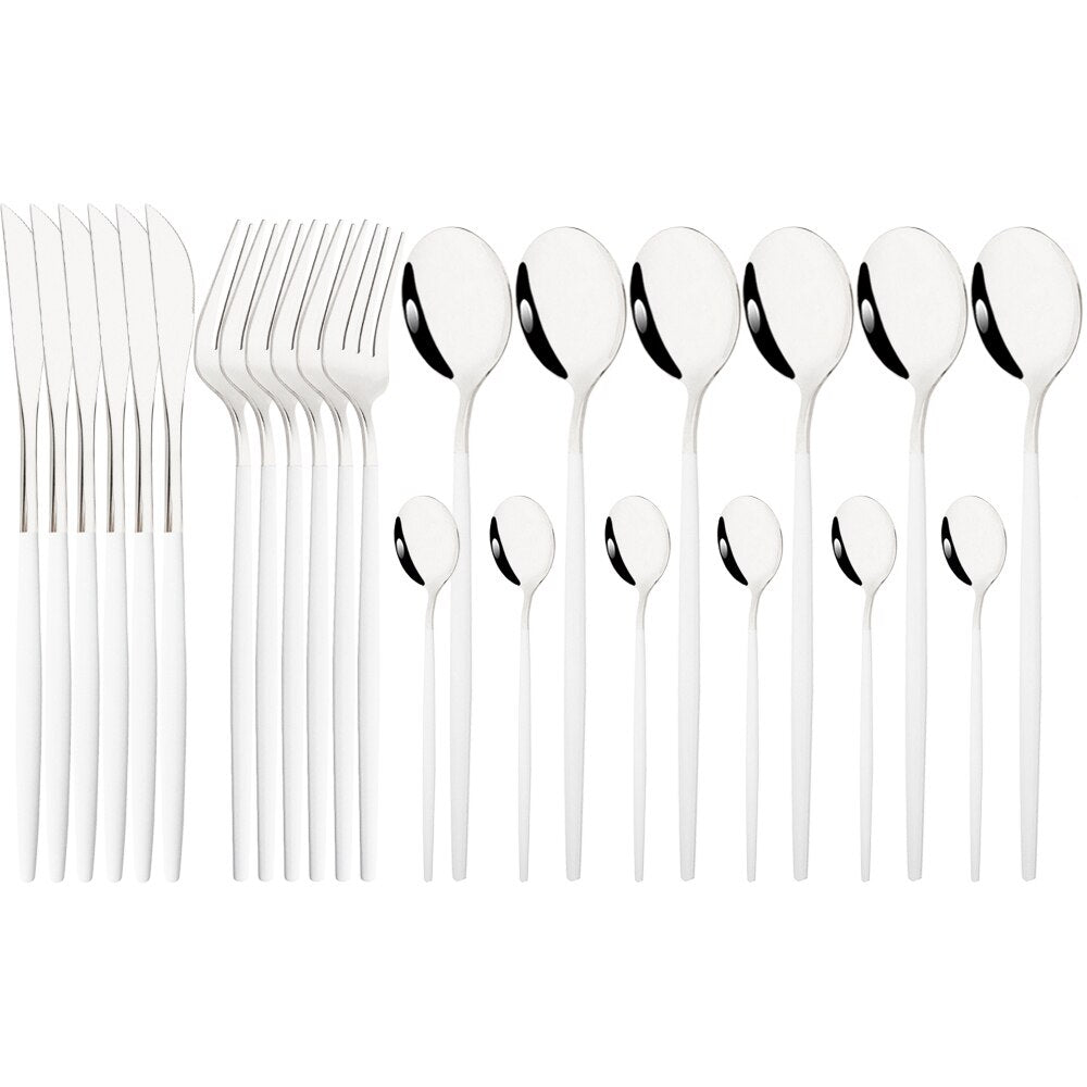 24Pcs Mirror Stainless Steel Cutlery Set - Casatrail.com