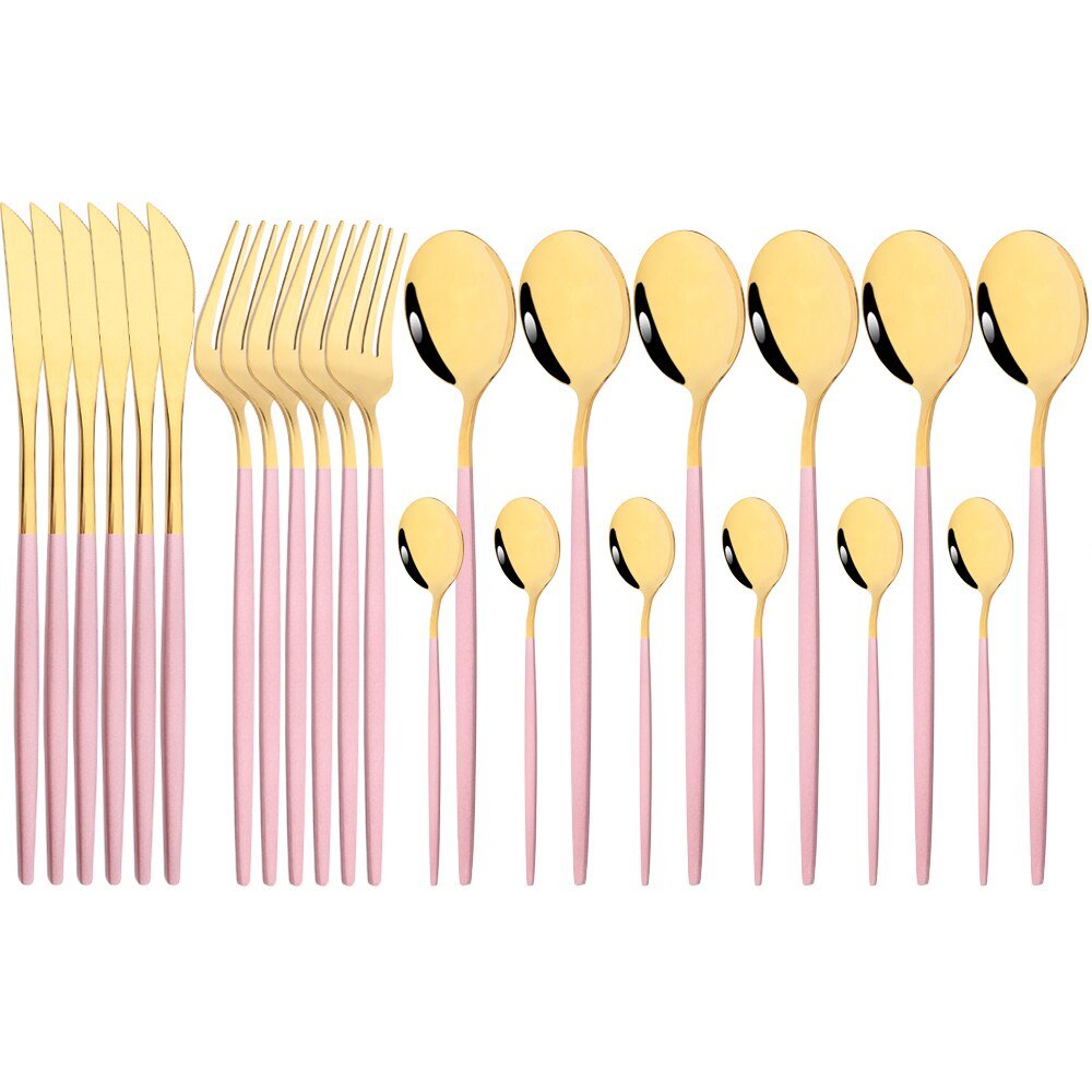 24Pcs Mirror Stainless Steel Cutlery Set - Casatrail.com