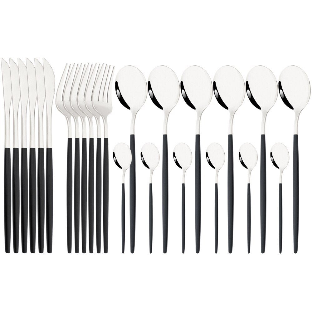 24Pcs Mirror Stainless Steel Cutlery Set - Casatrail.com