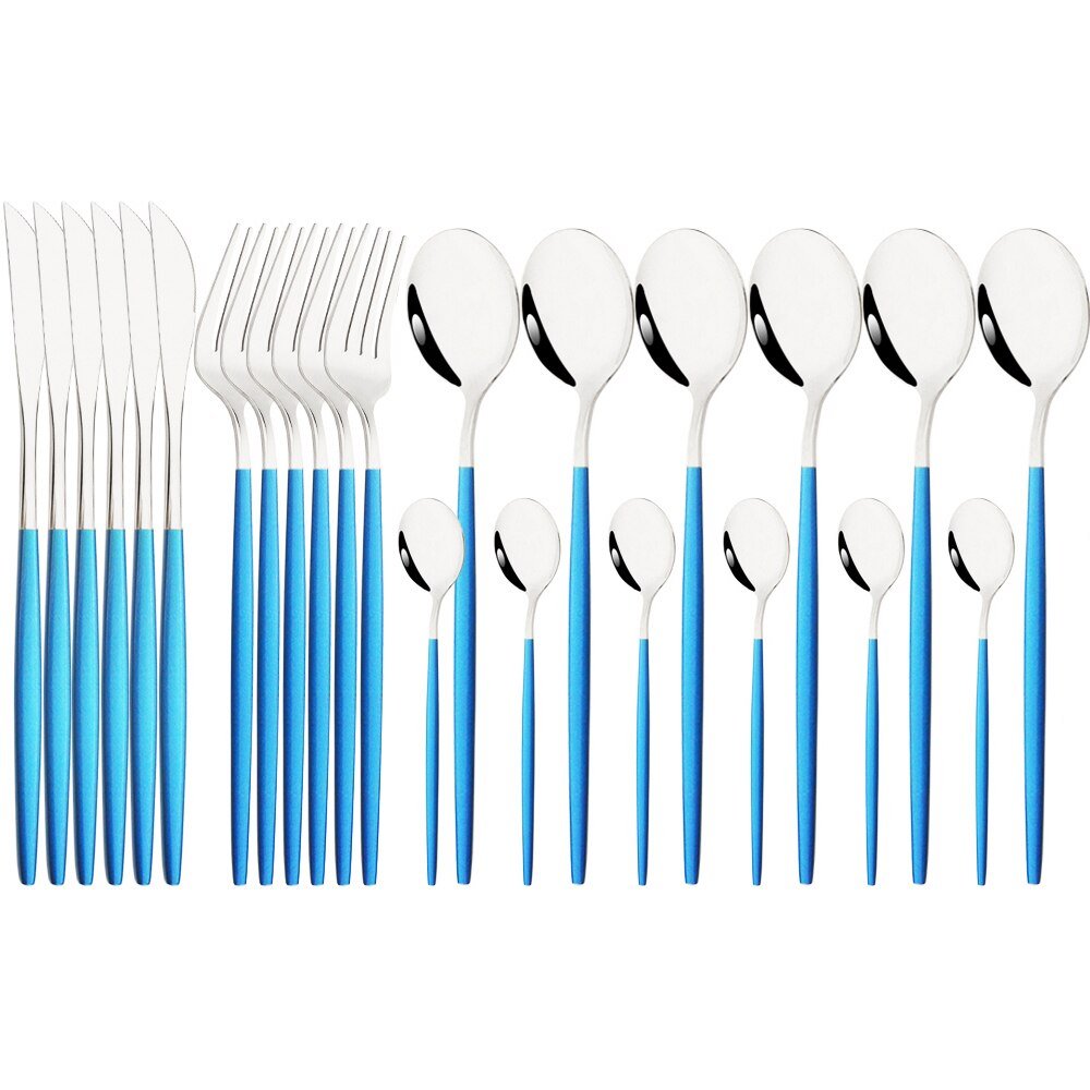 24Pcs Mirror Stainless Steel Cutlery Set - Casatrail.com