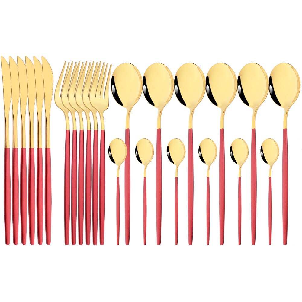 24Pcs Mirror Stainless Steel Cutlery Set - Casatrail.com