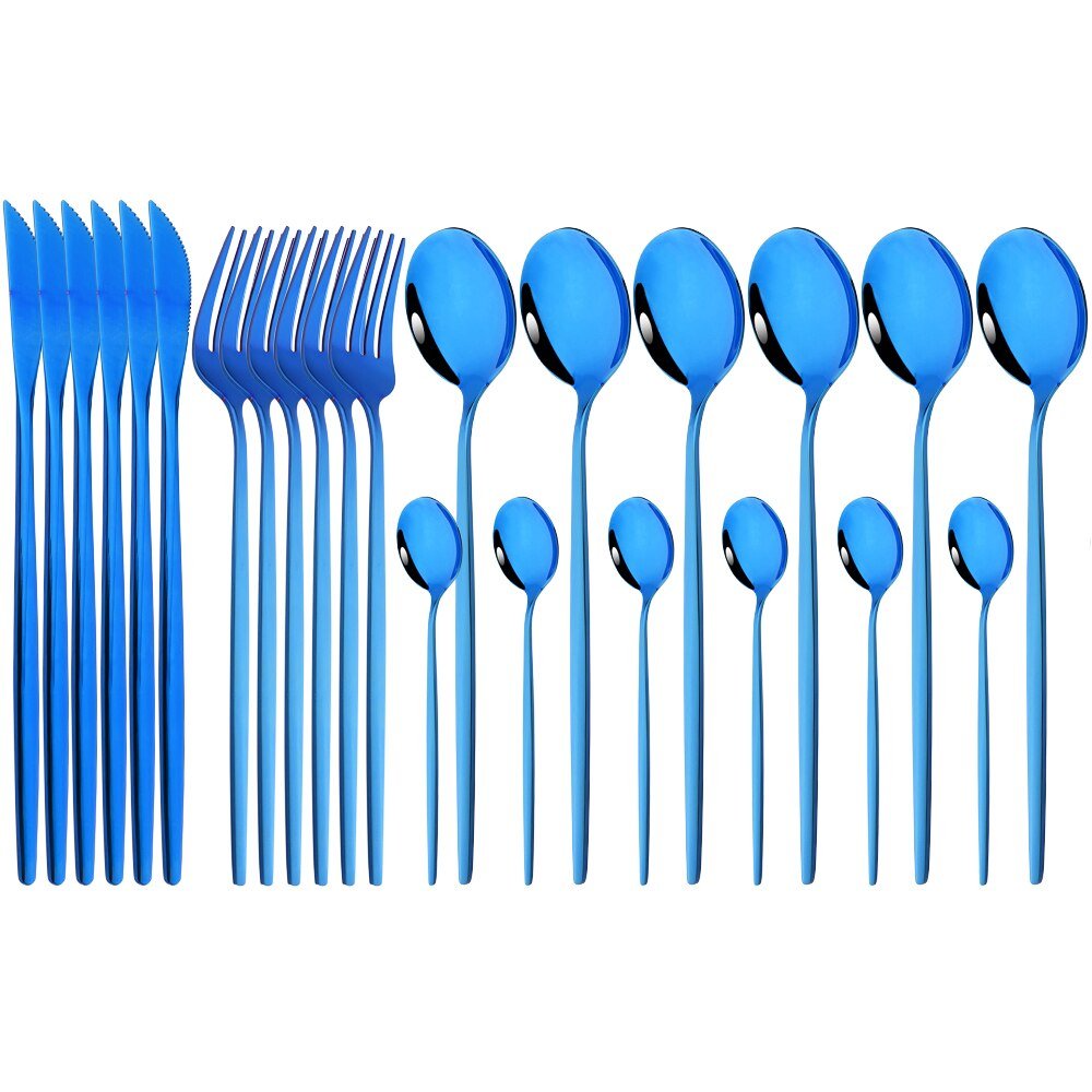 24Pcs Mirror Stainless Steel Cutlery Set - Casatrail.com