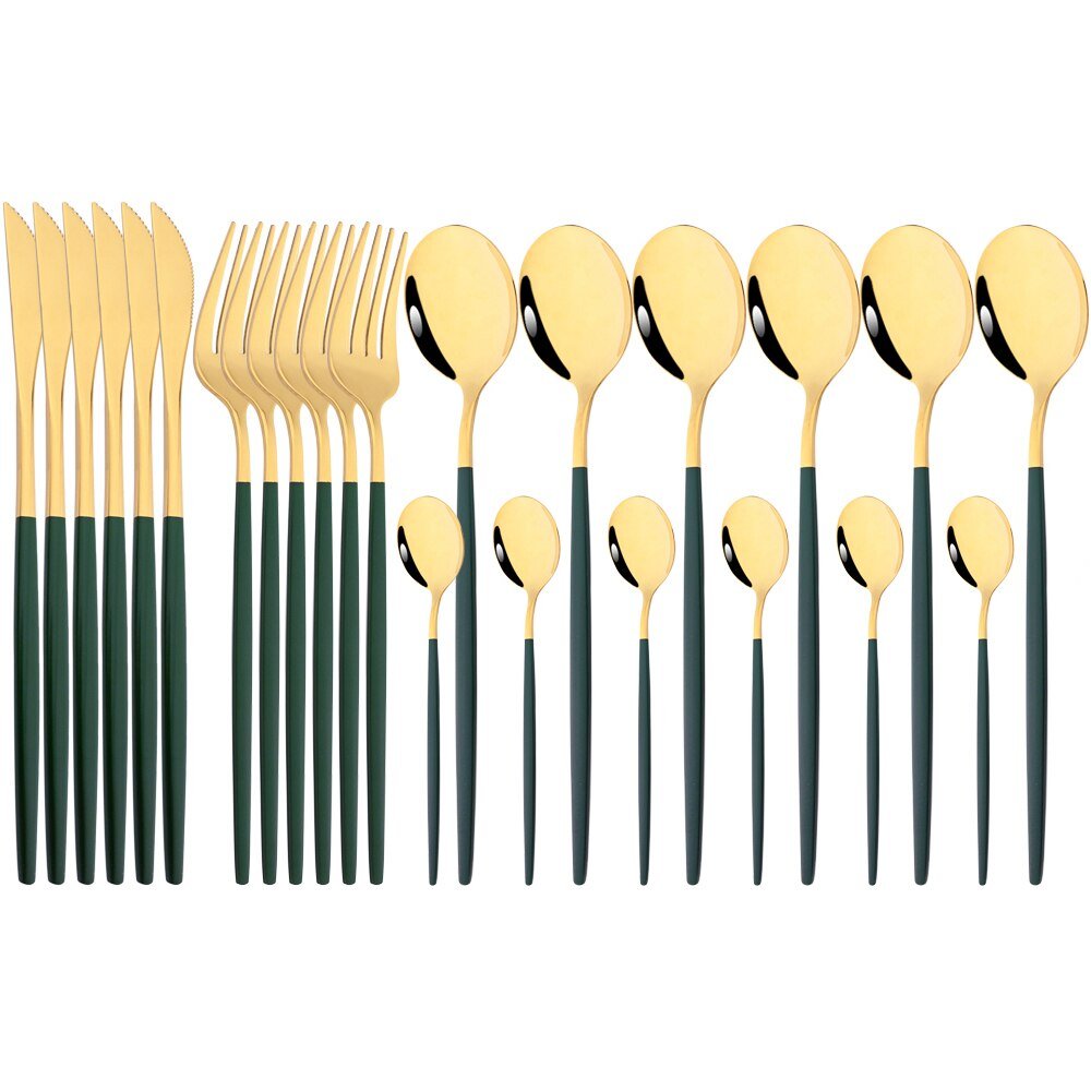 24Pcs Mirror Stainless Steel Cutlery Set - Casatrail.com