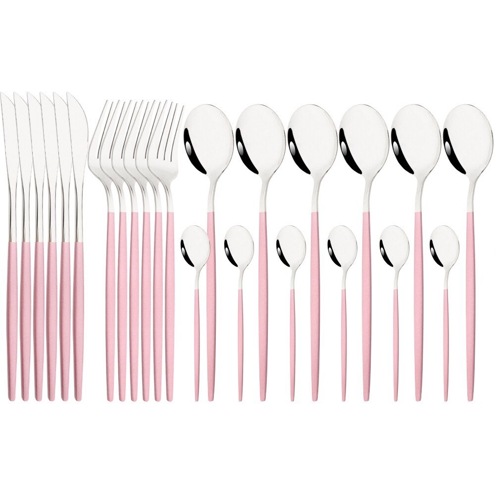 24Pcs Mirror Stainless Steel Cutlery Set - Casatrail.com