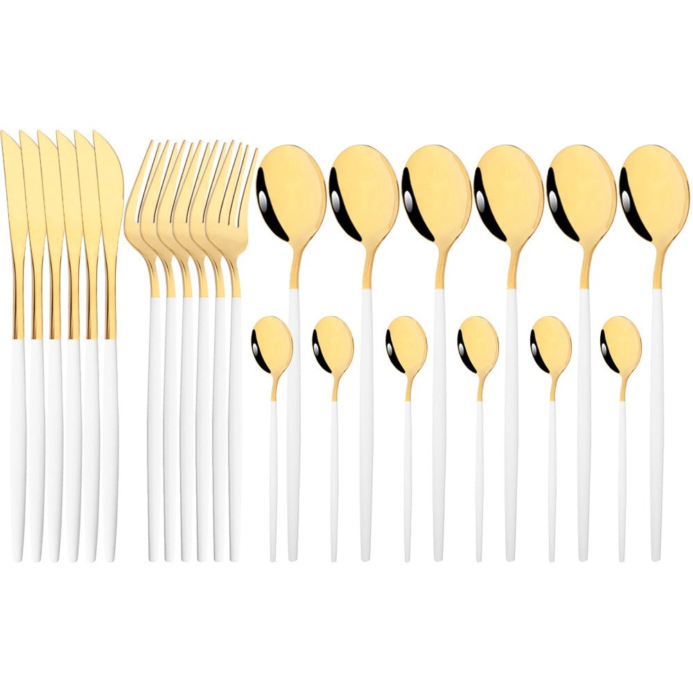 24Pcs Mirror Stainless Steel Cutlery Set - Casatrail.com