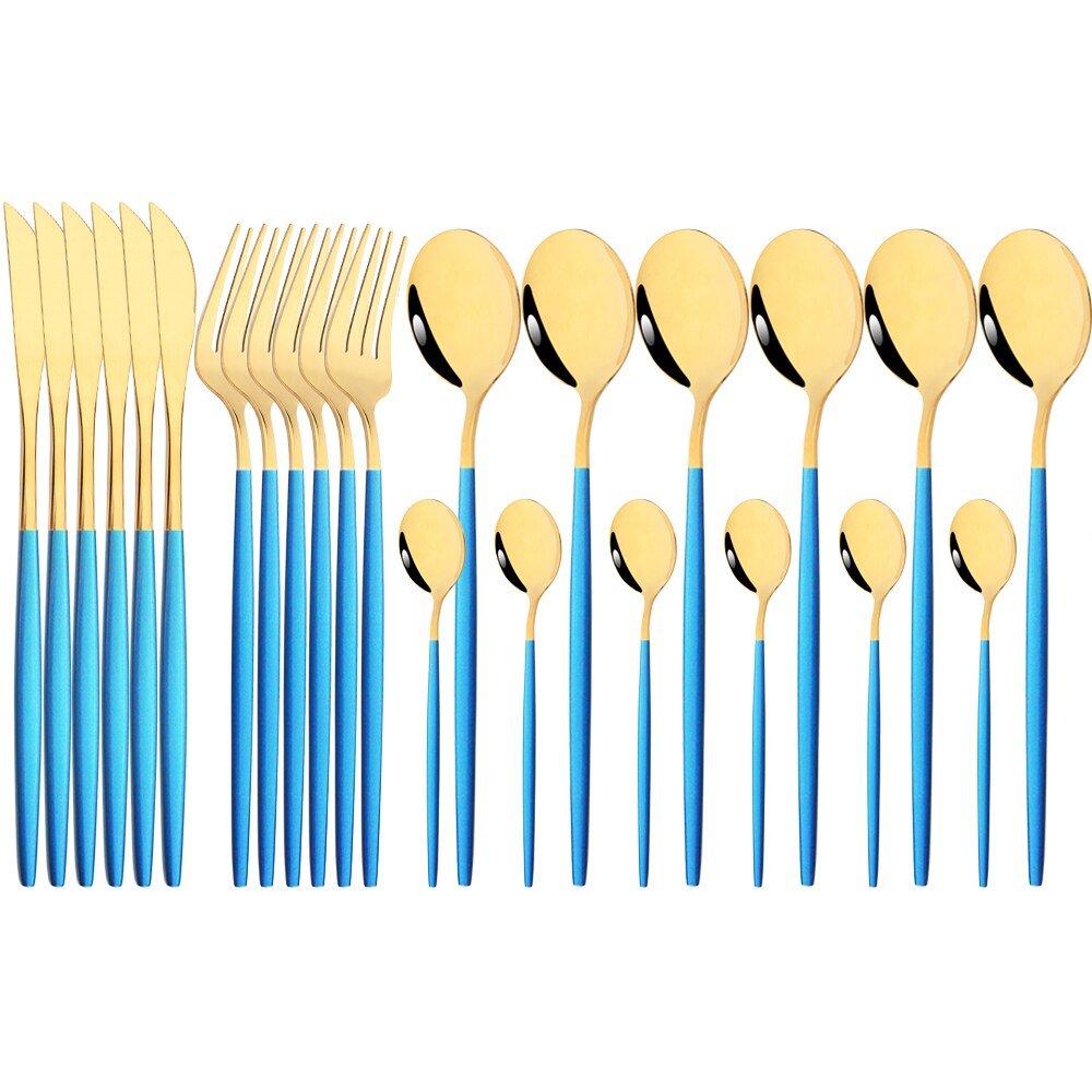 24Pcs Mirror Stainless Steel Cutlery Set - Casatrail.com