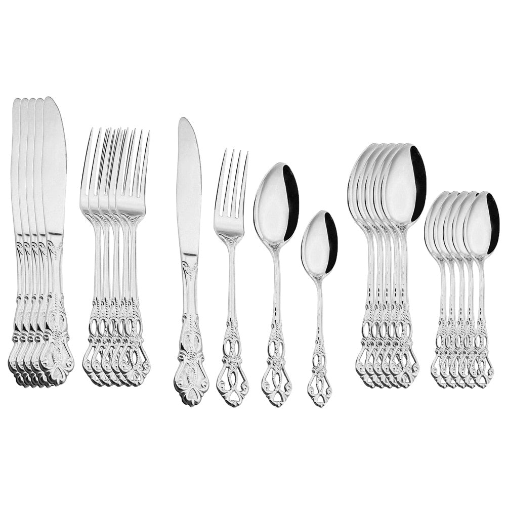 24pcs Stainless Steel Cutlery Set - Casatrail.com