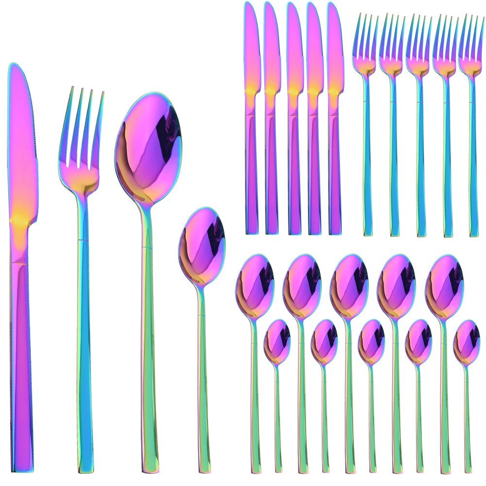24Pcs Stainless Steel Dinnerware Set - Casatrail.com