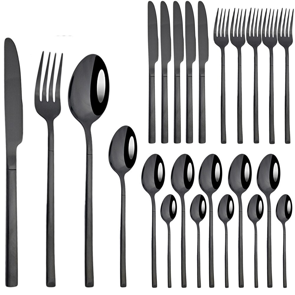 24Pcs Stainless Steel Dinnerware Set - Casatrail.com