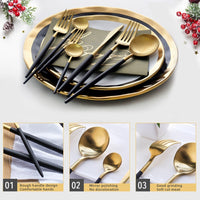 Thumbnail for 24pcs Western Stainless Steel Dinnerware Set - Casatrail.com