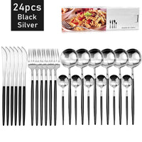 Thumbnail for 24pcs Western Stainless Steel Dinnerware Set - Casatrail.com