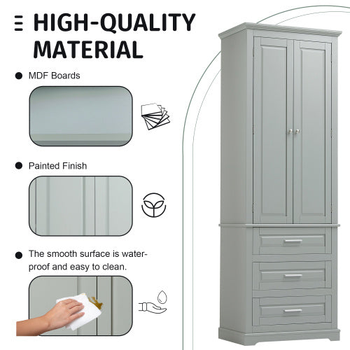 High Storage Cabinet With Three Drawers