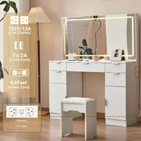Thumbnail for Dressing Table Set With LED Mirror And 3 Lighting Modes