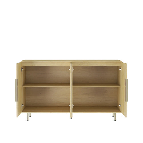 Wood Modern Buffet Cabinet With Storage & Adjustable Shelves