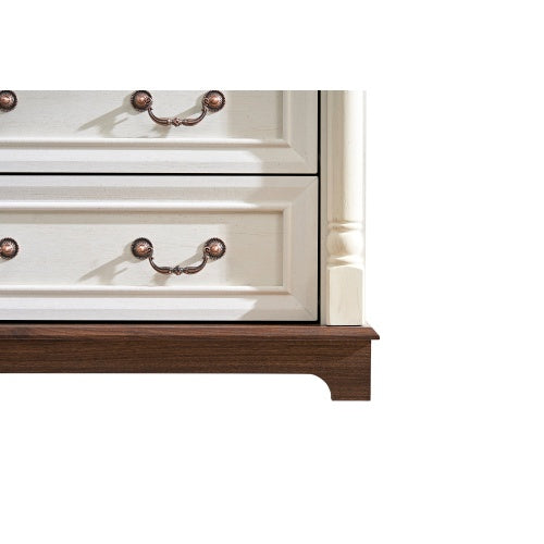 10 Drawer Dresser Chest For Bedroom With Wooden Base And Riser Trim