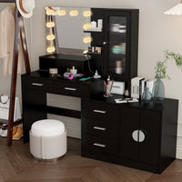 Thumbnail for 3-door, 4-drawer, Dressing Table, With Sockets, and Tri-tone Light Bulbs