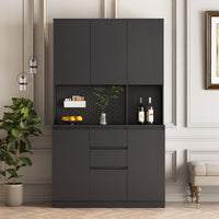 Thumbnail for Freestanding Kitchen Pantry Cabinet Cupboard With 6 Doors,3 Shelves And 2 Drawer
