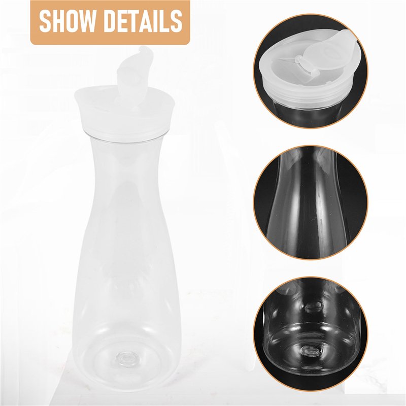 2Pcs Plastic Water Carafes White Flip Tab Lids Food Grade Recyclable Shatterproof Pitchers Juice Jar - Casatrail.com