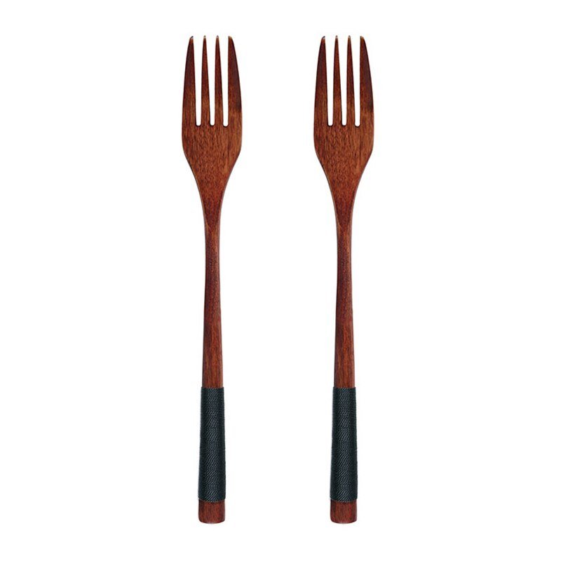 2Pcs Wooden Spoon Fork Dinnerware Set - Casatrail.com