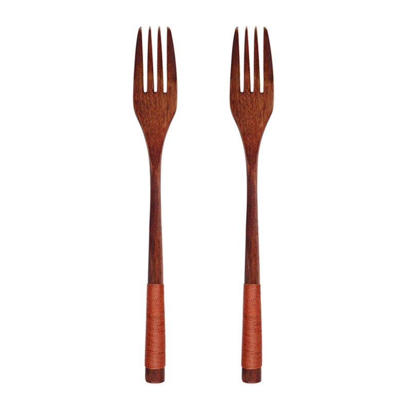 2Pcs Wooden Spoon Fork Dinnerware Set - Casatrail.com