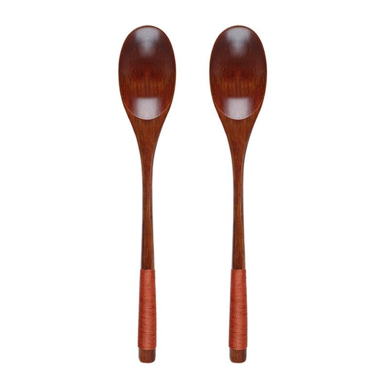 2Pcs Wooden Spoon Fork Dinnerware Set - Casatrail.com