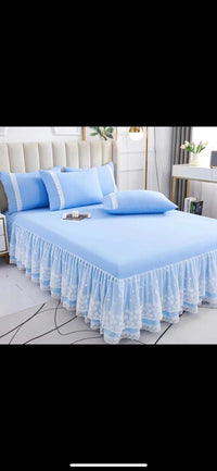 Thumbnail for 3 Layers Bed Skirt - Lace Ruffled Couvre Lit Bedroom Cover - Non - slip Mattress Cover Bedsheet Bedspread - Casatrail.com