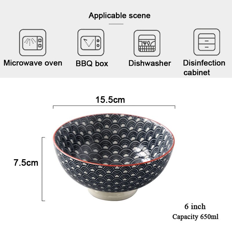 3 Pcs/Set 6 Inch Ceramic Bowl - Casatrail.com