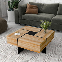 Thumbnail for Unique Design Coffee Table With 4 Hidden Storage Compartments