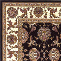 Black Ivory Machine Woven Floral Traditional Area Rug